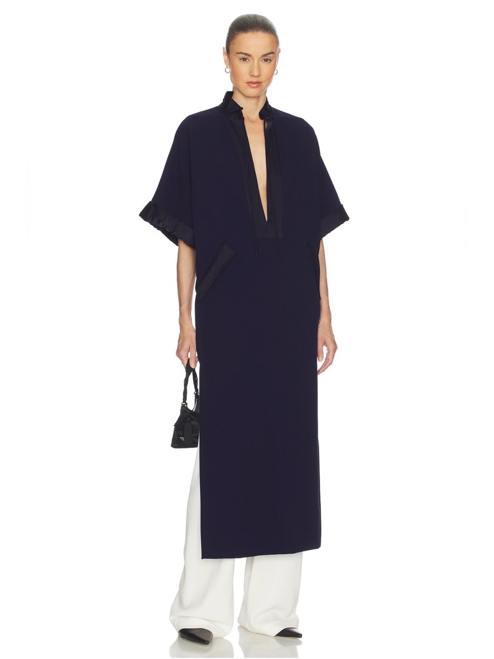 HELSA navy crepe Magda dress